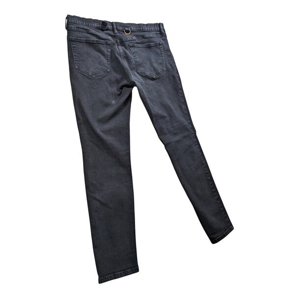 HT Denim Black Skinny Jeans Men 36x32 Distressed Punk Streetwear Style Edgy Rock - Picture 5 of 14